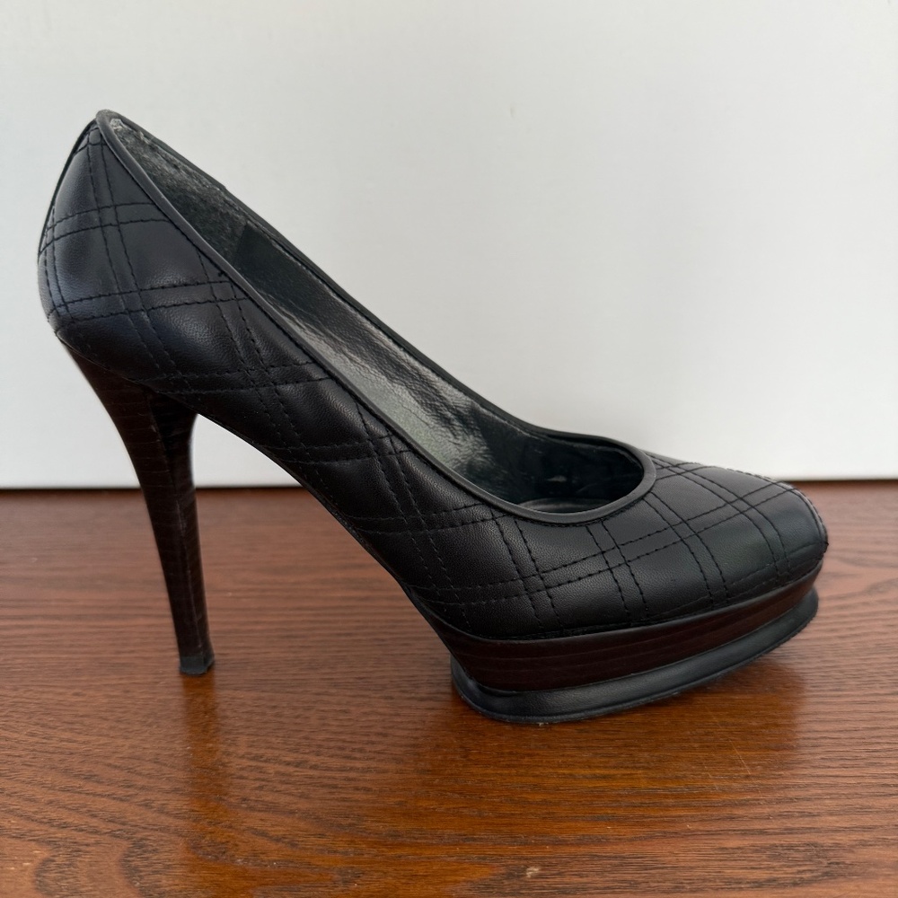 Stuart Weitzman Leather Quilted High Heel Stiletto Platform Pumps Women's 5.5 M